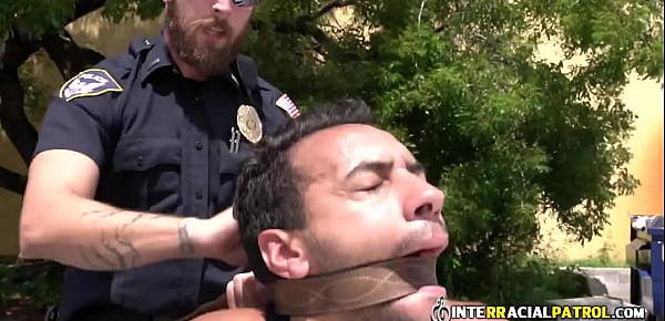  Criminal is pulled out of spa and coerced into taking cock